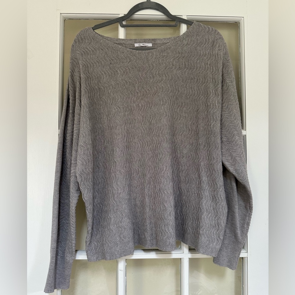 Heather Gray Knit Crew Neck Sweater with Relaxed Fit